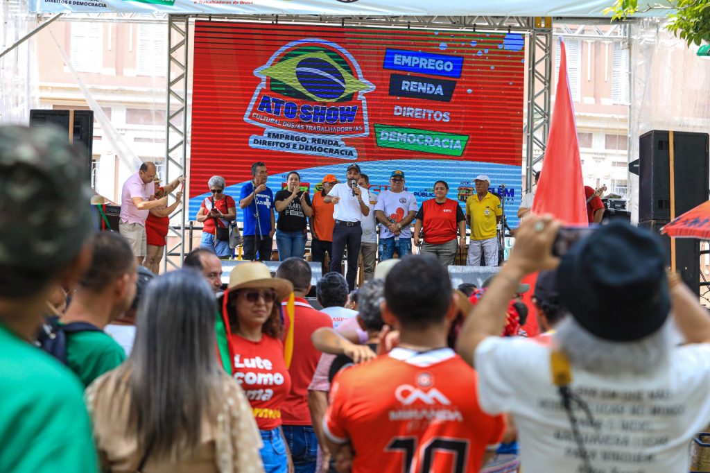 Conquistas e desafios dos trabalhadores dominaram a pauta política da celebração do Dia do Trabalhador, promovida pela Prefeitura de Belém e centrais sindicais