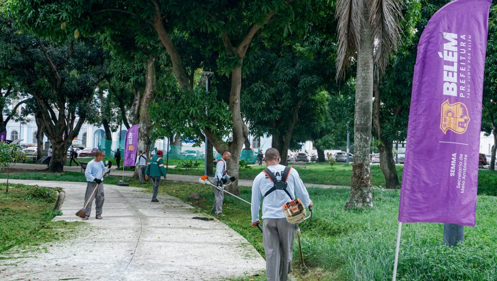 Através do convênio com o governo estadual, Prefeitura de Belém viabiliza manutenção das praças e avenidas da cidade e os apenados recebem benefícios pelo trabalho